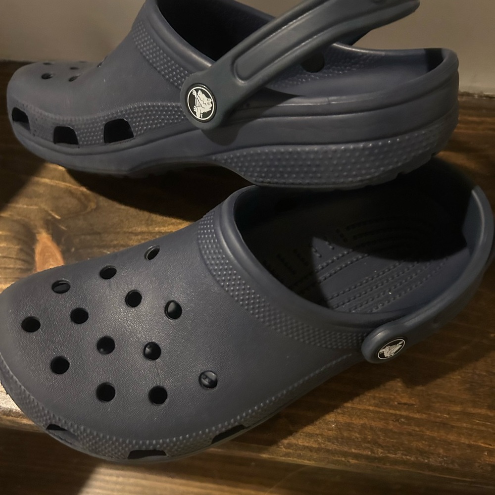 Navy Blue Crocs with Strap